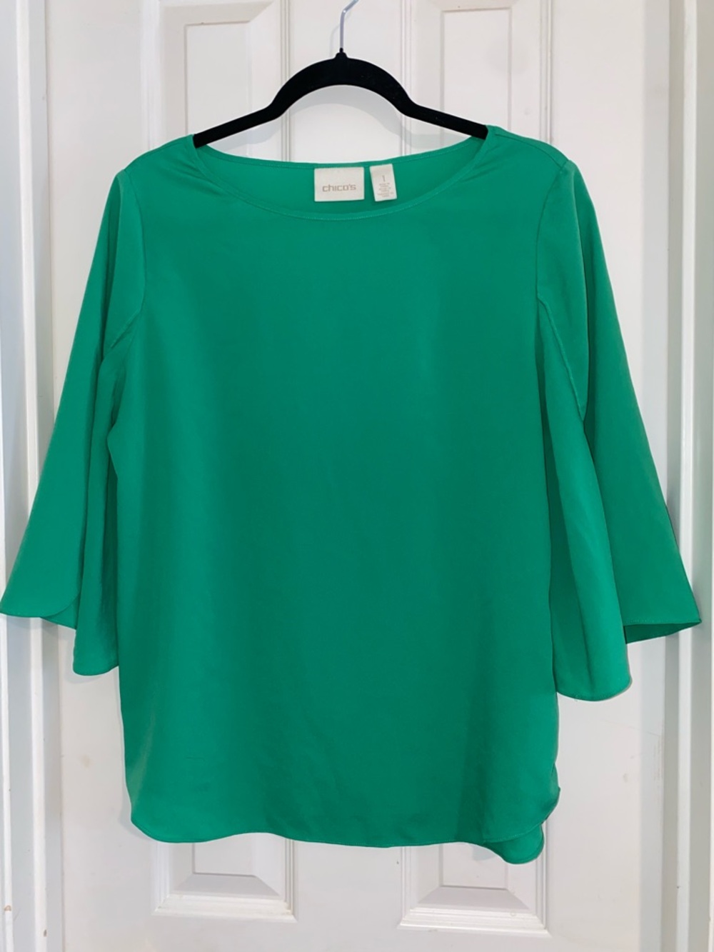 Chico's Green Bell-Sleeve Blouse